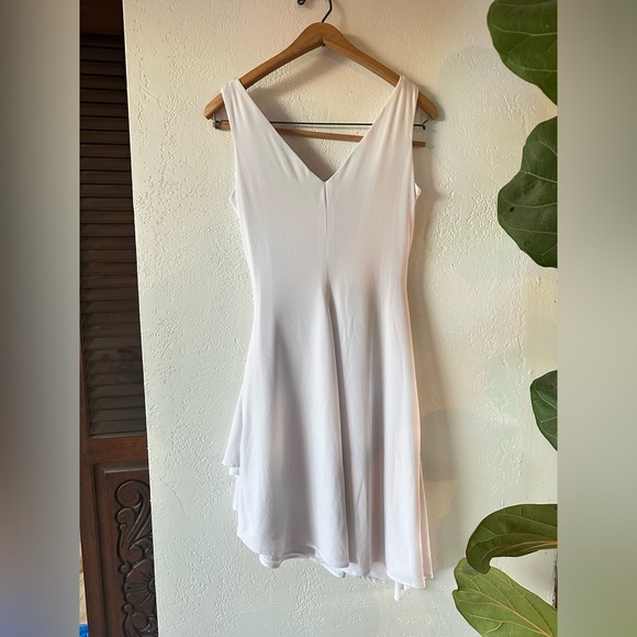 Juan Carlos Pinera White Asymmetrical Sleeveless Pageant Interview Dress Silk L - Picture 4 of 4